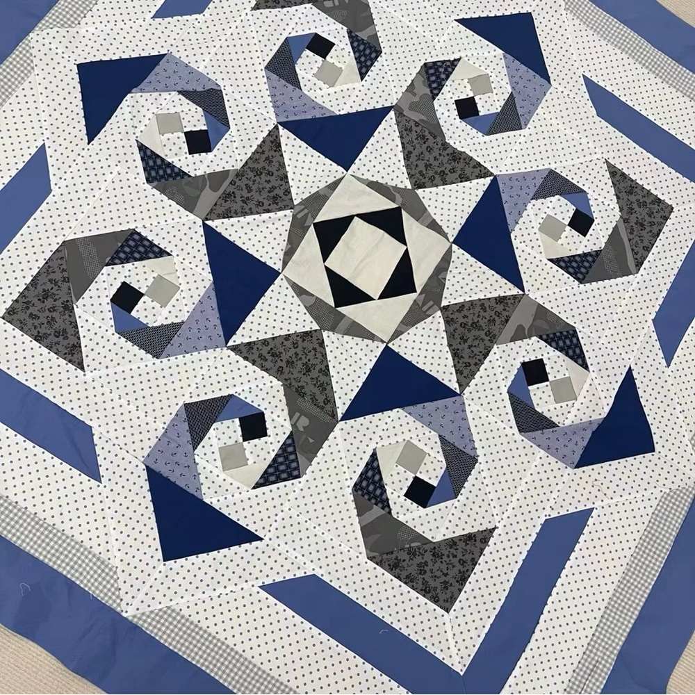 Handmade Winter Dream Stars Baby Quilt Top 47x47" Pieced~ BABY/BED/Wall Decor - Picture 2 of 4